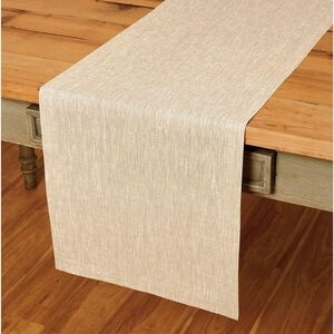 Solino Home Linen Champagne Beige Table Runner 108 Inches Long - Athena, 100% ….